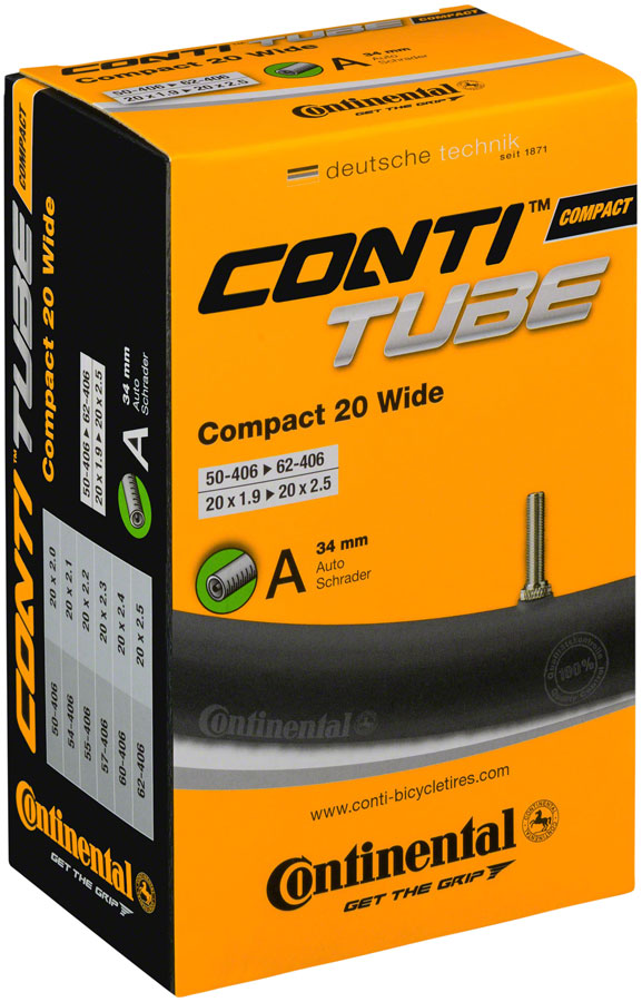 Continental Standard Tube - 20 x 1.9 - 2.5 34mm Schrader Valve