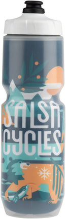 Salsa Tundra Buds Purist Insulated Water Bottle - Indigo White YLW Teal Green 23oz