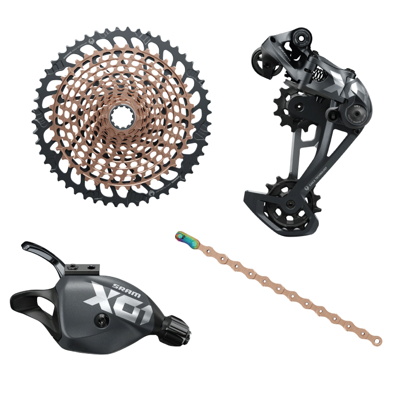 SRAM X01 Eagle Group set BLACK 10-52T 12 Speed Drivetrain With Copper Cassette