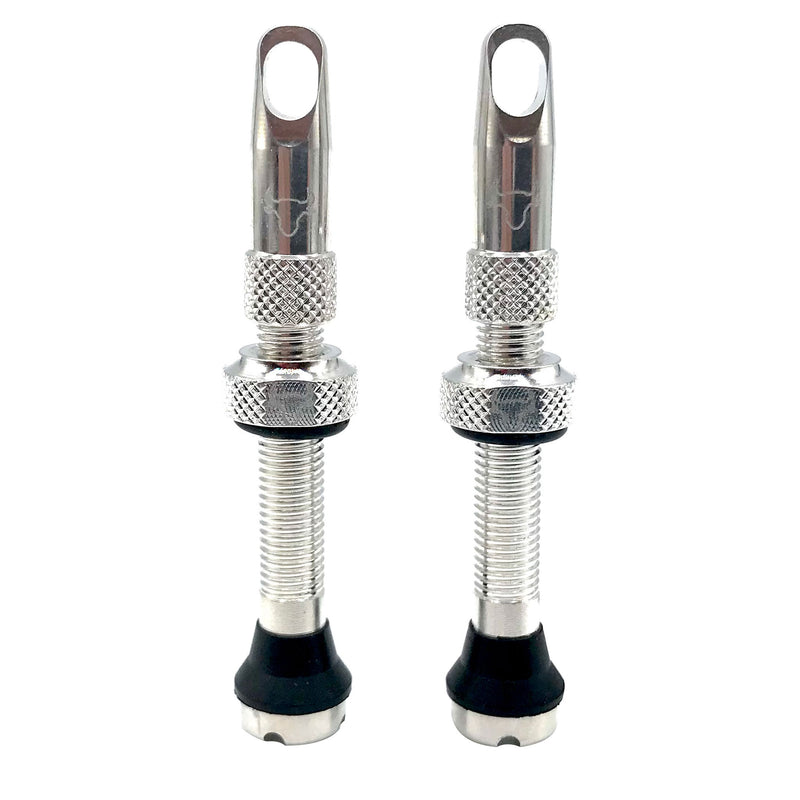 Hold Fast Cycling Tubeless Valve Stem 42mm (Pair) - Silver