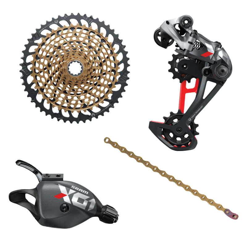 SRAM X01 Eagle Group set RED 10-52T 12 Speed Drivetrain With Gold Cassette