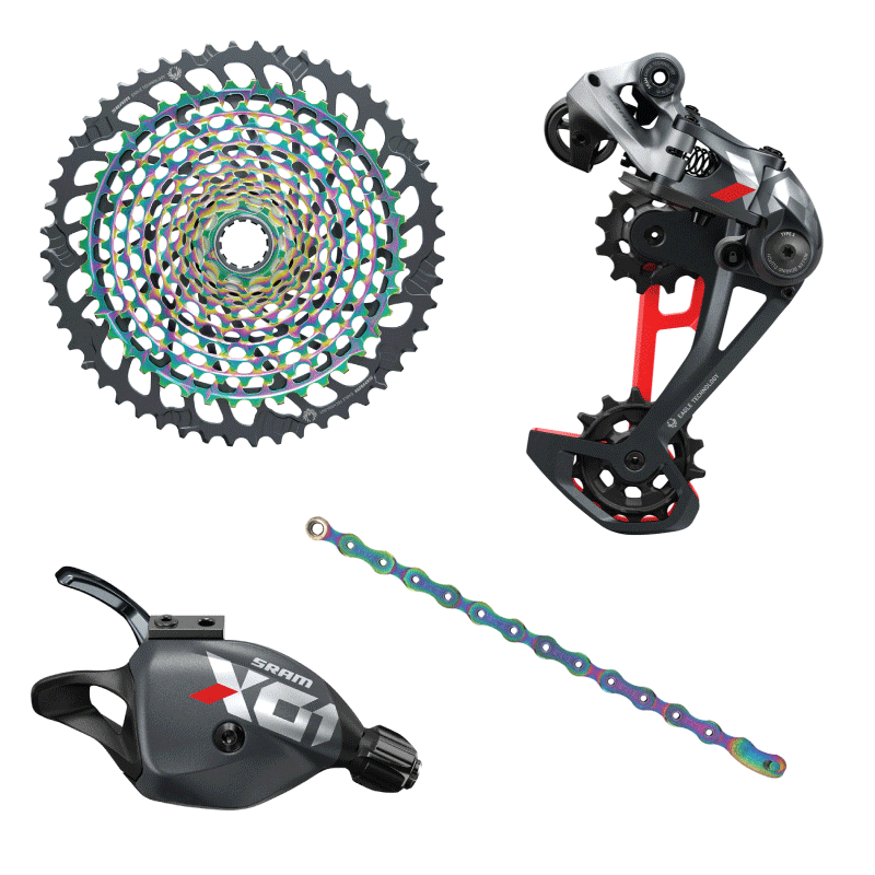 SRAM X01 Eagle Group set RED 10-52T 12 Speed Drivetrain With Rainbow Cassette
