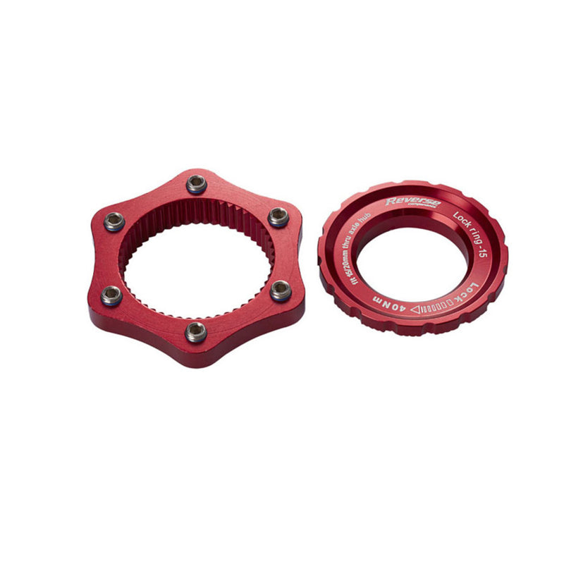 Reverse Rotor Adapter Center Lock to 6-Bolt Red