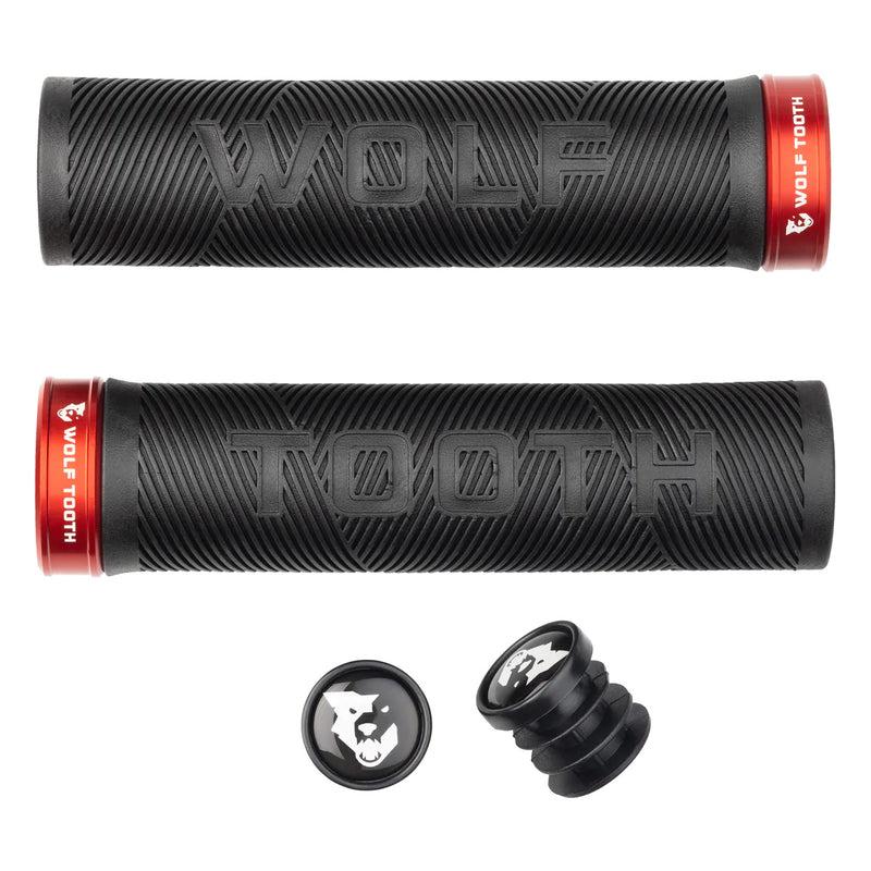 Wolf Tooth Components Echo Lock-On Grip Set - Blk/Red