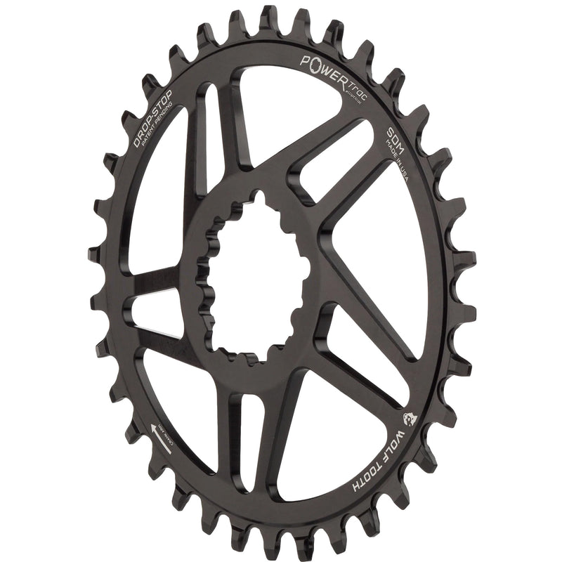 Wolf Tooth Elliptical Direct Mount Chainring - 30t SRAM Direct Mount For SRAM 3-Bolt Boost Cranks Requires Hyperglide+ Chain BLK
