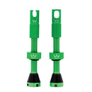 Peaty's Alloy Presta Valve Stem 42mm Pair Emerald