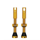 Peaty's Alloy Presta Valve Stem 42mm Pair Gold