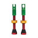 Peaty's Alloy Presta Valve Stem 42mm Pair Rasta