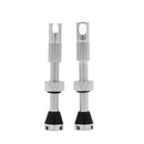 Peaty's Alloy Presta Valve Stem 42mm Pair Silver