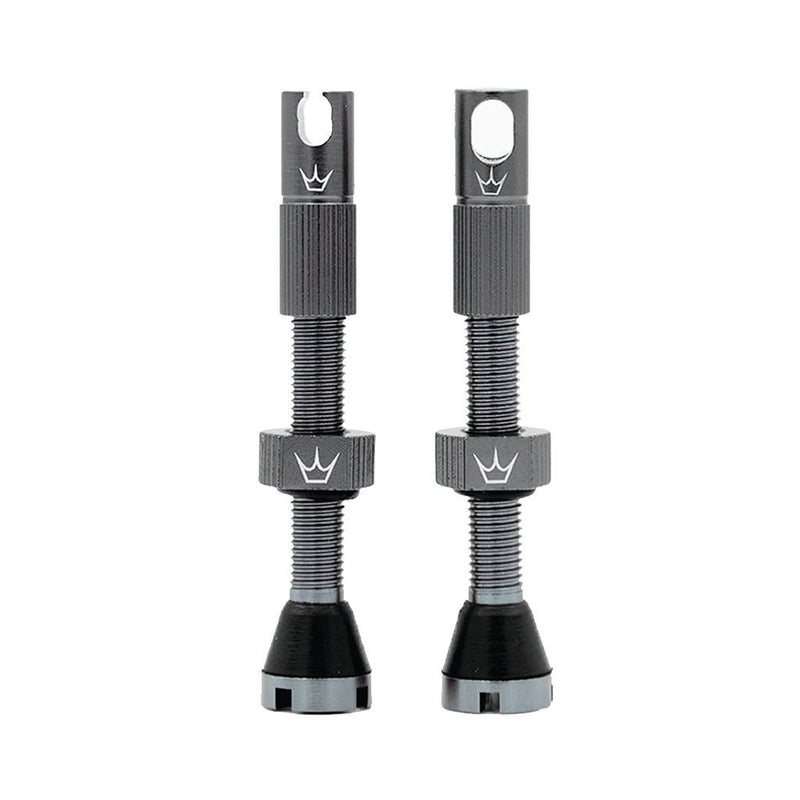 Peaty's Alloy Presta Valve Stem 42mm Pair Slate