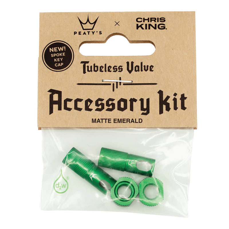 Peaty's Tubeless Valve Accessory Kit Emerald